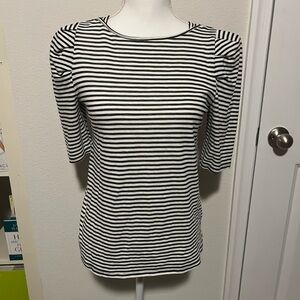 Who What Wear Black and White Striped Women's Blouse Size Small